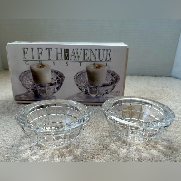 Fifth Avenue Crystal - Emerald Votives - Candle Holders - Set of 2 - Picture 1 of 8